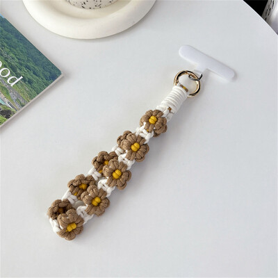 Luksuzni tkani privjesak za ključeve s narukvicom Cvjetni privjesak za ključeve Remen za uže za zapešće Narukvica Privjesak za ključeve Boho cvjetni cvijet Daisy Cvjetni slatki vjenčani dar