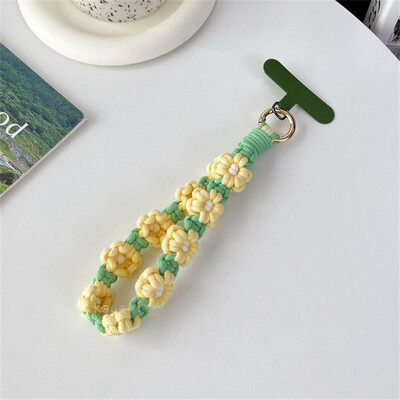 Luksuzni tkani privjesak za ključeve s narukvicom Cvjetni privjesak za ključeve Remen za uže za zapešće Narukvica Privjesak za ključeve Boho cvjetni cvijet Daisy Cvjetni slatki vjenčani dar