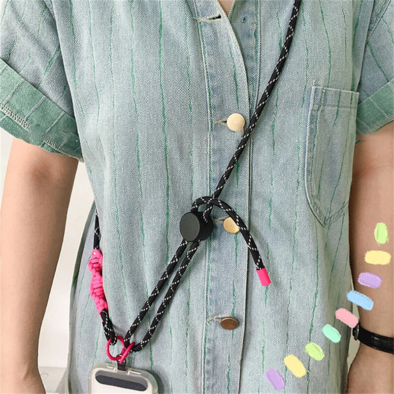 Mielas telefono dirželis, reguliuojamo skersmens lauko universalus dėklas, skersinis ant peties kortelės kaklo laido spaustukas, pakabinamas nuo pametimo riešo dirželis