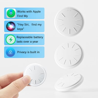 HTag Intelligens Bluetooth GPS nyomkövető Dolgozzon az Apple Find My APP alkalmazással Elveszett emlékeztető Kereső Autó Kulcsok személyes tárgyak Gyerekkereső