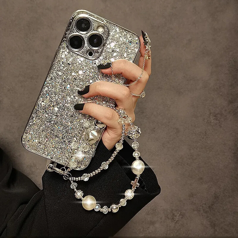 Luksuzni retro biserni privjesak s bisernim kamenčićima, narukvica uzica za telefon, privjesak za mobilni telefon, kamera, narukvica, privjesak protiv gubitka
