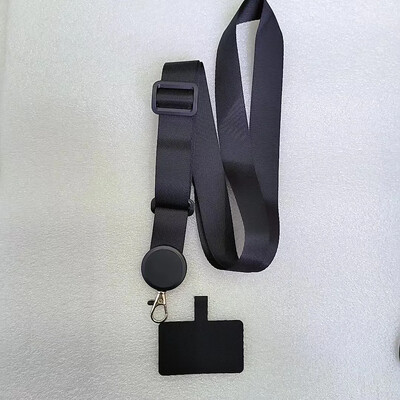 Сваляща се регулируема каишка Crossbody Patch Phone Lanyard за телефон Плосък найлонов лепенка Колие Щипка Висящ кабел Въже