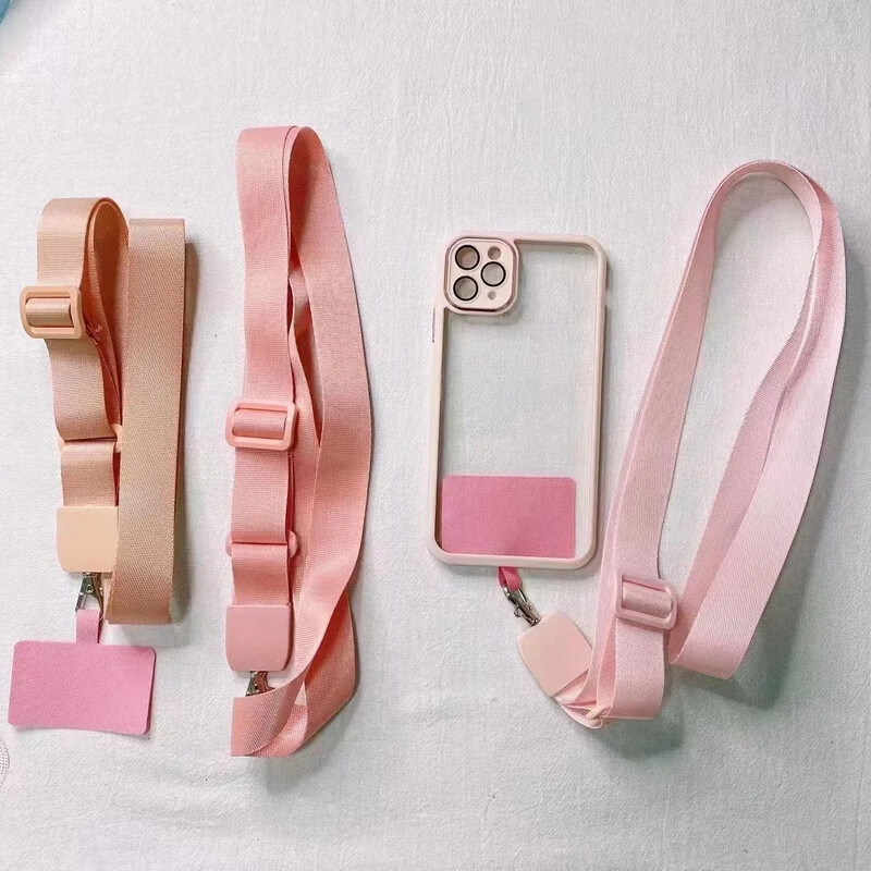 Сваляща се регулируема каишка Crossbody Patch Phone Lanyard за телефон Плосък найлонов лепенка Колие Щипка Висящ кабел Въже