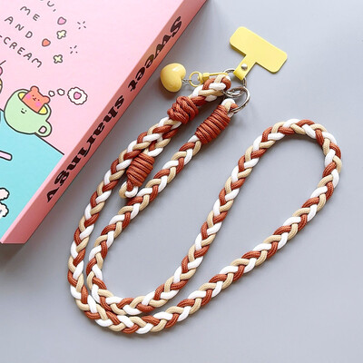 Remen za telefon oko tijela u obliku srca Traka za oko oko vrata Šarena metalna kopča Ključ Pleteni lanac za T-karticu Anti-lost Odvojiva podesiva uzica