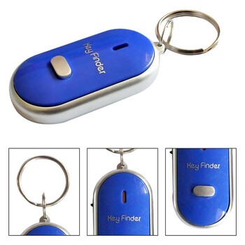 Έλεγχος ήχου Lost Key Finder Locator KeychainTorch Mini Portable Whistle Key Finder Bag Charm Keychain Dropshipping