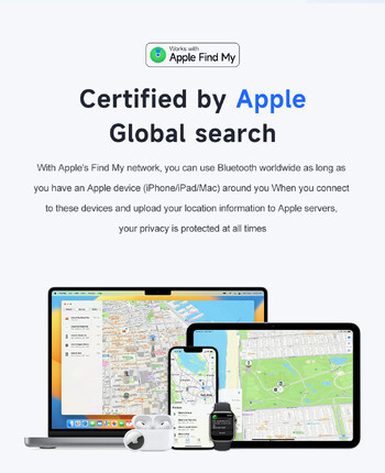 Ετικέτα Smart Finder με Apple Find My Key Anti-Lost Device Bluetooth GPS Tracker για πορτοφόλι αποσκευών Earbud Pets Dog MFi Finder IOS