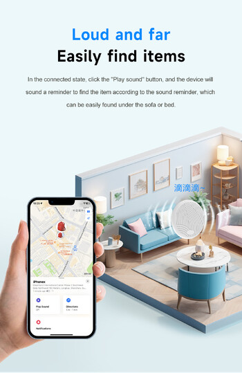 Ετικέτα Smart Finder με Apple Find My Key Anti-Lost Device Bluetooth GPS Tracker για πορτοφόλι αποσκευών Earbud Pets Dog MFi Finder IOS