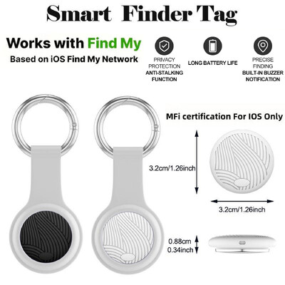 Intelligens kereső címke Apple Find My Key Elveszett eszközzel Bluetooth GPS Tracker fülhallgatóhoz Csomagtárca Háziállatok Kutya MFi Finder IOS