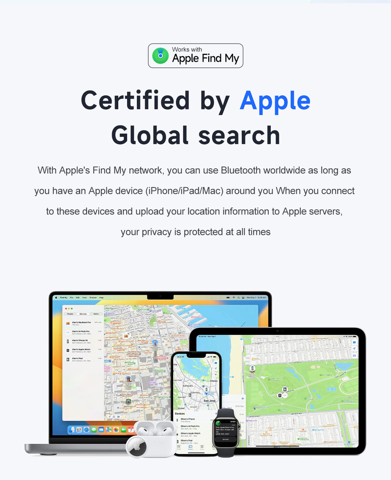 Smart Finder Tag s Appleom Find My Key Anti-Lost Device Bluetooth GPS Tracker Za Slušalice Prtljaga Novčanik Kućni ljubimci Pas MFi Finder IOS