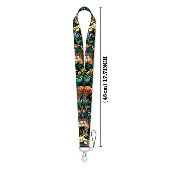 Flower and Bird World Card Lanyard λουράκι λαιμού για κάρτα ταυτότητας κλειδί Ιμάντες τηλεφώνου Θήκη σήματος DIY Κρεμαστά αξεσουάρ μπρελόκ με σχοινί