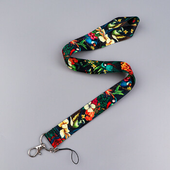 Flower and Bird World Card Lanyard λουράκι λαιμού για κάρτα ταυτότητας κλειδί Ιμάντες τηλεφώνου Θήκη σήματος DIY Κρεμαστά αξεσουάρ μπρελόκ με σχοινί