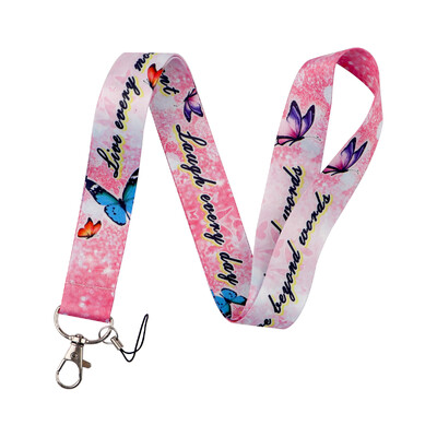 Butterfly Love Style kaelapael võtmete jaoks ID-kaardi kate Märgihoidja Äritelefoni Võtmepael kaelarihmad võtmehoidja