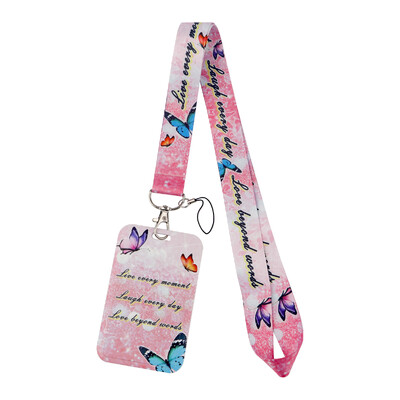 Butterfly Love Style kaelapael võtmete jaoks ID-kaardi kate Märgihoidja Äritelefoni Võtmepael kaelarihmad võtmehoidja