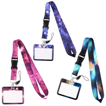 LX840 Starry Night Sky Lanyard Polar Lights Lariat Τηλεφωνικό σχοινί για κλειδιά Θήκη σήματος ταυτότητας Μπρελόκ λουράκι λαιμού Δώρα