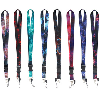 LX840 Starry Night Sky Lanyard Polar Lights Lariat Τηλεφωνικό σχοινί για κλειδιά Θήκη σήματος ταυτότητας Μπρελόκ λουράκι λαιμού Δώρα