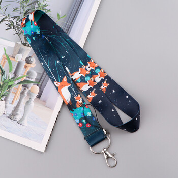 LX1314 Cartoon Fox Lanyard Μπρελόκ Ταυτότητα Κάλυμμα πιστωτικής κάρτας Κάρτα κινητού τηλεφώνου Γούρι Λουράκια λαιμού Θήκη σήματος Αξεσουάρ θήκη για κλειδί