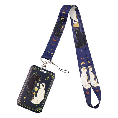 LX1304 Crtani mačak uže za ključeve ID kreditne bankovne kartice Poklopac za bedž Držač privjeska za telefon Uže za ključeve Dodaci za privjesak