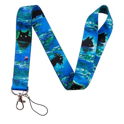 LX1304 Crtani mačak uže za ključeve ID kreditne bankovne kartice Poklopac za bedž Držač privjeska za telefon Uže za ključeve Dodaci za privjesak