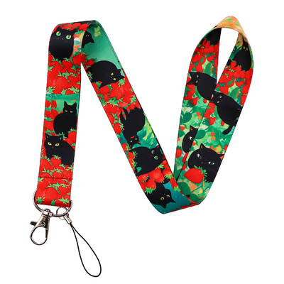 LX1304 Crtani mačak uže za ključeve ID kreditne bankovne kartice Poklopac za bedž Držač privjeska za telefon Uže za ključeve Dodaci za privjesak