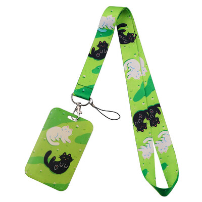 LX1304 Crtani mačak uže za ključeve ID kreditne bankovne kartice Poklopac za bedž Držač privjeska za telefon Uže za ključeve Dodaci za privjesak