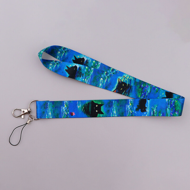 LX1304 Crtani mačak uže za ključeve ID kreditne bankovne kartice Poklopac za bedž Držač privjeska za telefon Uže za ključeve Dodaci za privjesak
