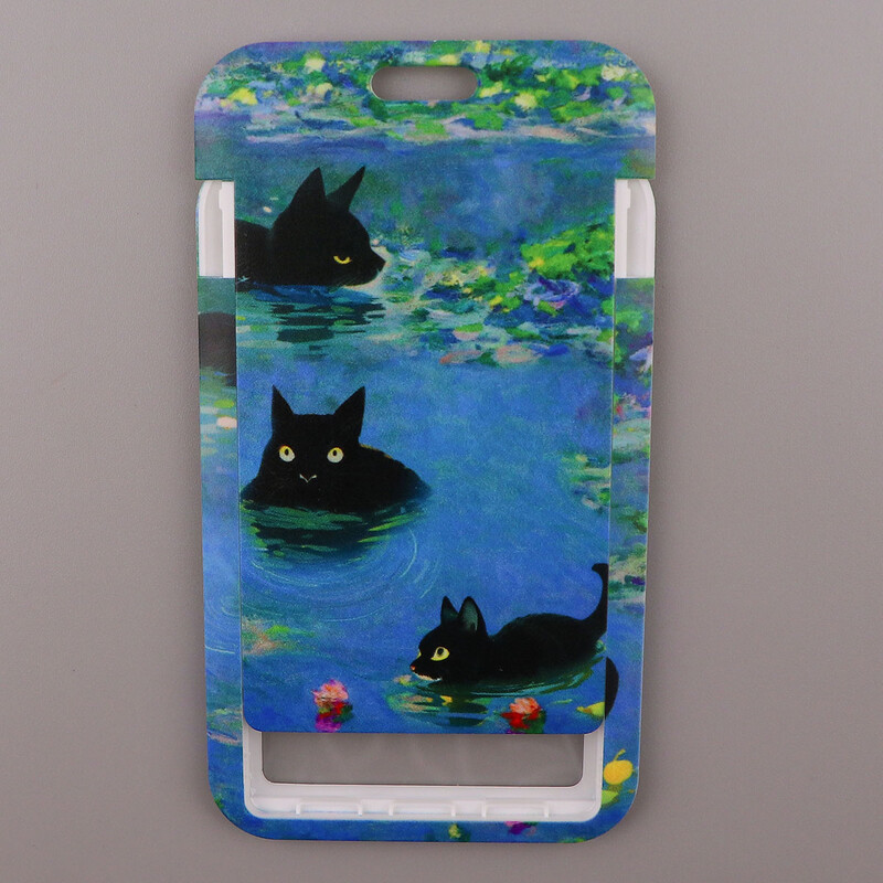 LX1304 Crtani mačak uže za ključeve ID kreditne bankovne kartice Poklopac za bedž Držač privjeska za telefon Uže za ključeve Dodaci za privjesak