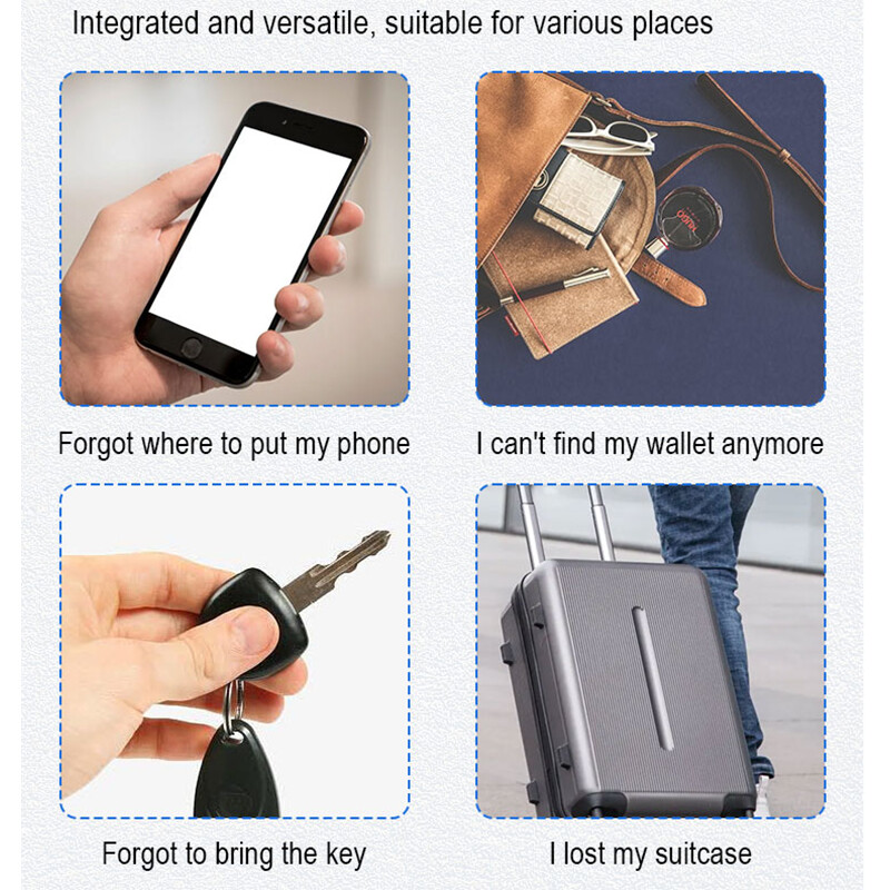 Mini GPS uređaj za praćenje Anti-Lost Podsjetnik za kućne ljubimce Dječja torba Ključ Novčanik Smart Bluetooth povezan IOS/Android App Finder Locator