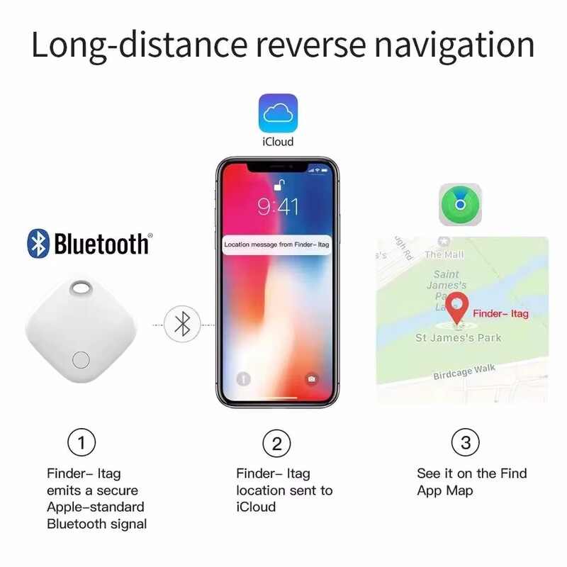Bluetooth GPS Smart Air Tag Tracker Child Pet Car Finder Smart Tag Airtag Tracker za Apple Find My ALocator MFI Ocijenjeno za IOS