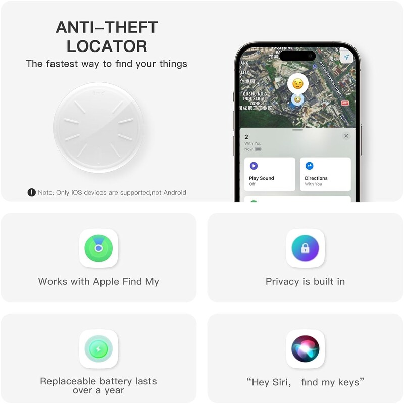 Topsion Smart Bluetooth GPS Tracker Работи за Apple Find My APP Anti Lost Reminder Locator Car Key лични вещи Kids Finder