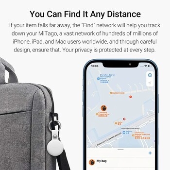 Mitag Key Finder Item Finders MFi Certified Bluetooth GPS Cat Dog Locator Tracker Anti-loss συσκευή Λειτουργεί με το Apple Find My