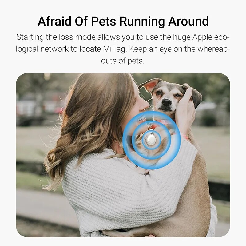 Mitag Key Finder Tragači predmeta MFi certificirani Bluetooth GPS Cat Dog Locator Tracker Anti-loss Device Radi s Apple Find My
