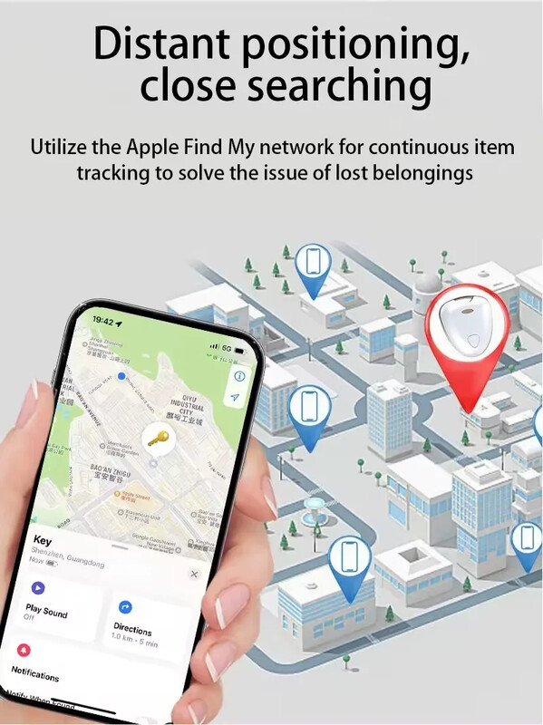 Smart Tracker Airtag Air Tag Wireless Tag raktų pakabukas, skirtas Apple Find My APP GPS Tracker Anti Lost Like Ferrari raktai.