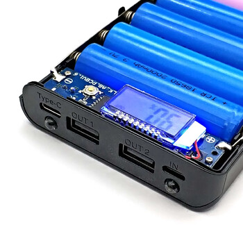 DIY Power Bank 18650 Battery Case Power Bank Κουτί αποθήκευσης μπαταρίας Powerbank Box Charger Shell Case 8*18650 Micro Type-c Interface