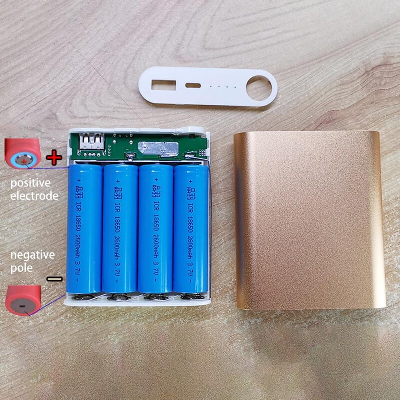 Kutija za pohranu baterija Brzina punjenja Pražnjenje Aluminijska legura tipa C Bez lemljenja 4 ćelije 18650 Kutija za baterije za putovanja