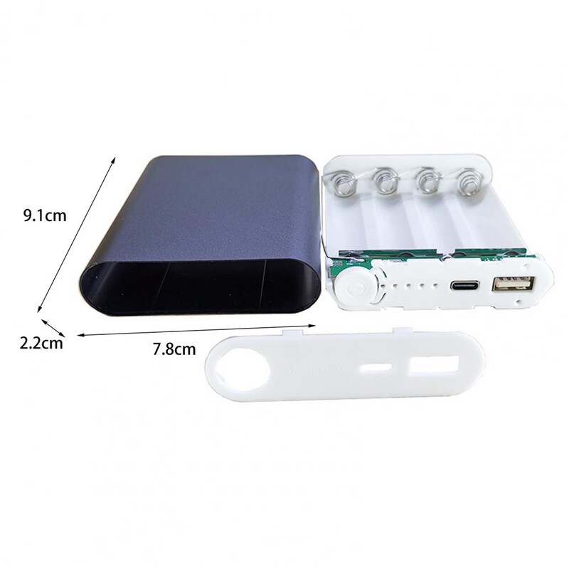 Kutija za pohranu baterija Brzina punjenja Pražnjenje Aluminijska legura tipa C Bez lemljenja 4 ćelije 18650 Kutija za baterije za putovanja