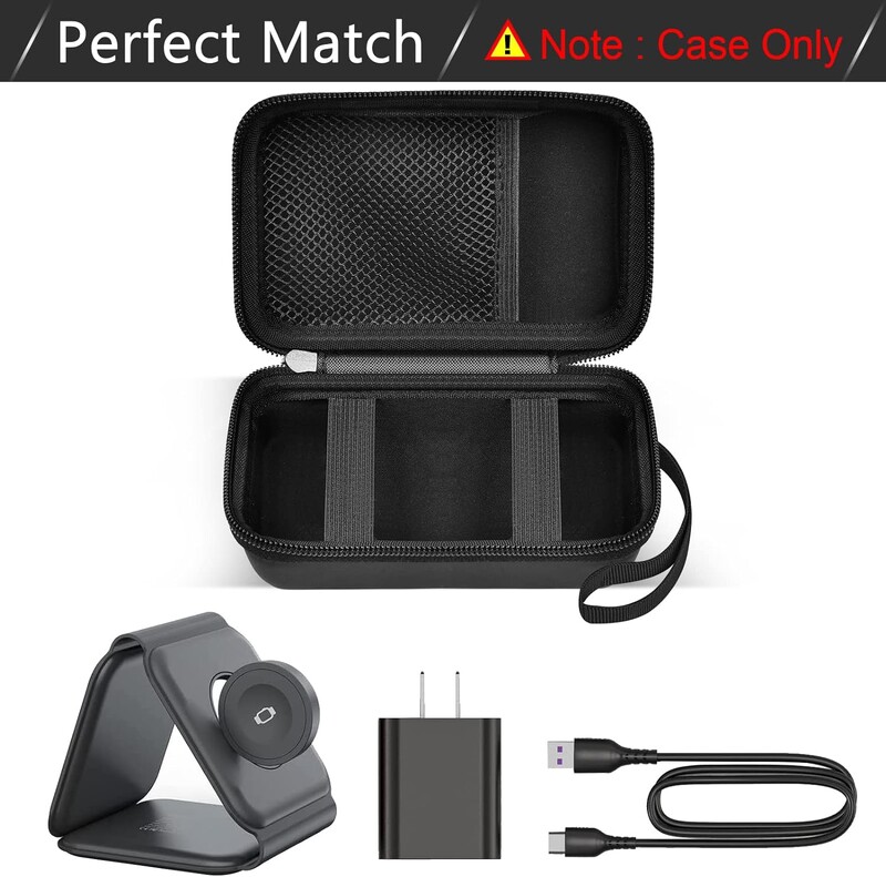 Калъф за пътуване за UCOMX за Nano/за Iseyyox/за LISEN/за RTOPS 3 в 1 безжично зарядно устройство, сгъваем държач за зарядна станция