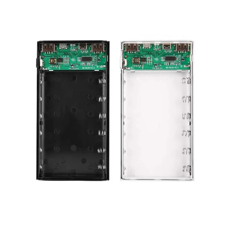 LED Powerbank Dėklo dangtelis 6*18650 Baterija Micro Type C USB prievadai LED skaitmeninis ekranas Power Bank Kit dalys Išorinis įkroviklis
