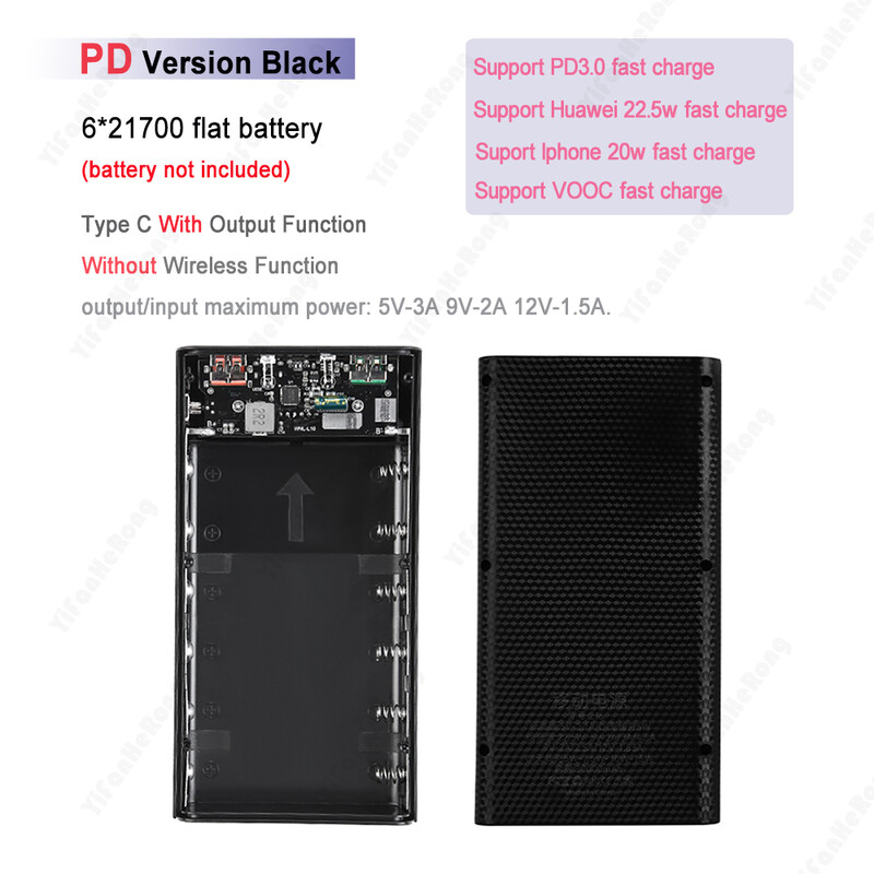 6x21700 Kutija za punjač baterija Power Bank držač DIY školjkasta torbica Dual USB 21700 školjka za pohranu baterija Organizirajte s LED svjetlom