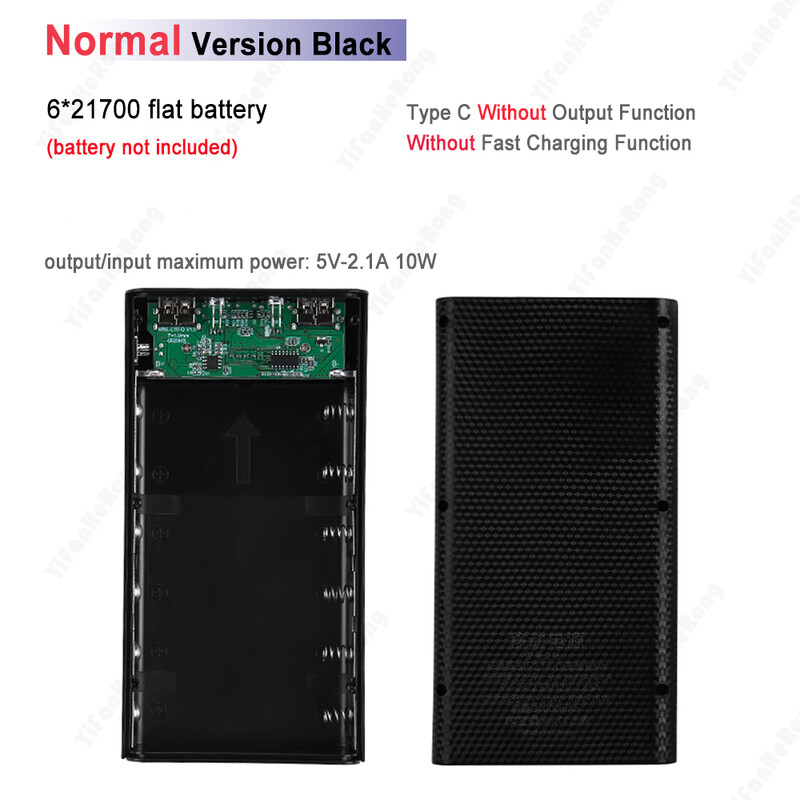 6x21700 Kutija za punjač baterija Power Bank držač DIY školjkasta torbica Dual USB 21700 školjka za pohranu baterija Organizirajte s LED svjetlom