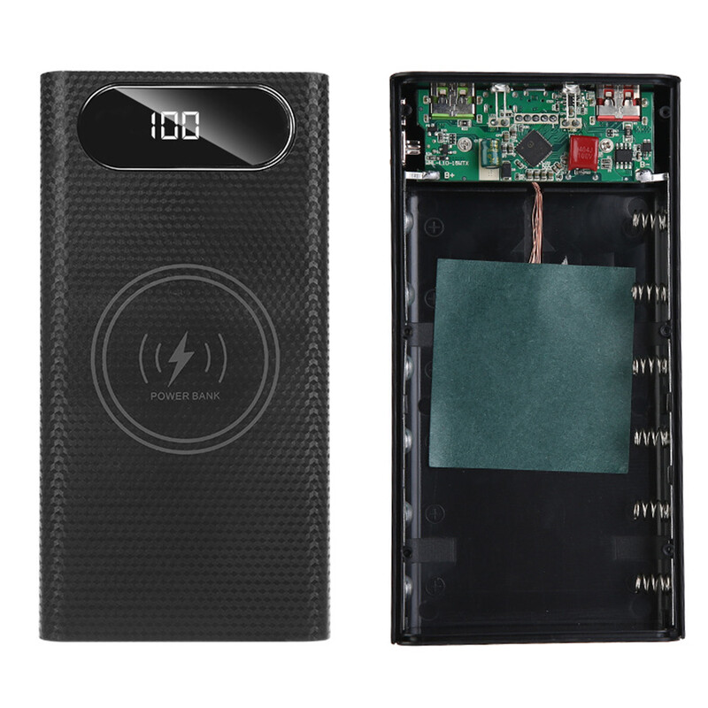 6x21700 Kutija za punjač baterija Power Bank držač DIY školjkasta torbica Dual USB 21700 školjka za pohranu baterija Organizirajte s LED svjetlom