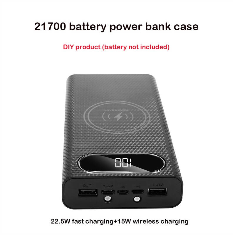 Направи си сам 6x21700 QC3.0 Батерия Power Bank Калъф 22,5 W Бързо зареждане Power Bank Калъф Мобилен телефон Преносимо зарядно устройство за батерии