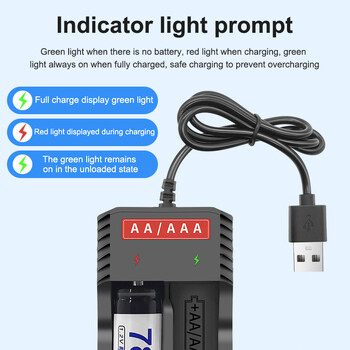 2/4/8 Υποδοχές AA/AAA Φορτιστής μπαταρίας Nickel Hydrogen Rechargeable Battery Charger Υποστήριξη εξόδου USB Υπερφόρτιση Προστασία από φως