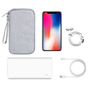 Ανθεκτική τσάντα αποθήκευσης Pouch Polyester Power Bank Mini Protable προστατευτική θήκη μεταφοράς για ακουστικά κινητά τηλέφωνα Δεδομένα C