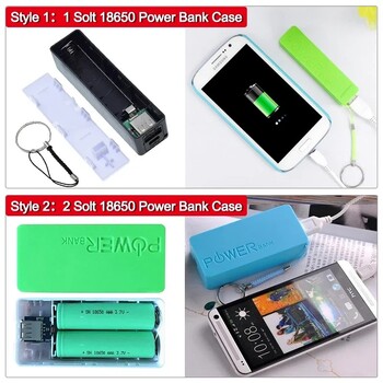 1/2 Υποδοχές 18650 Θήκη Power Bank Θήκη 5V 1A USB φόρτισης μπαταρίας Mini Kit Storage Κουτί DIY για έξυπνο τηλέφωνο MP3 Ηλεκτρονική φόρτιση