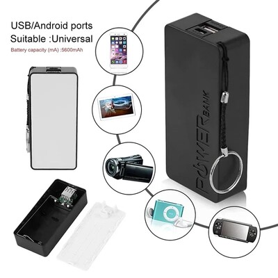 1/2 Slots 18650 Power Bank tok 5V 1A USB akkumulátor töltő tok Mini készlet Tároló barkácsdoboz okostelefonhoz MP3 elektronikus töltés