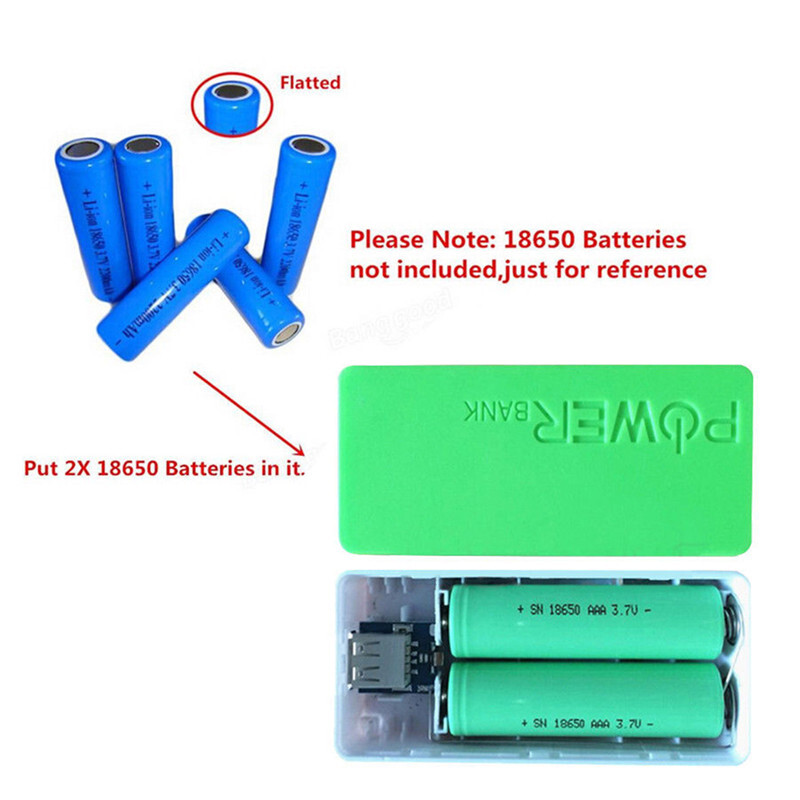 1/2 utora 18650 Power Bank torbica 5V 1A USB punjač baterije Kutija Mini Kit za pohranu DIY kutija za pametni telefon MP3 elektroničko punjenje