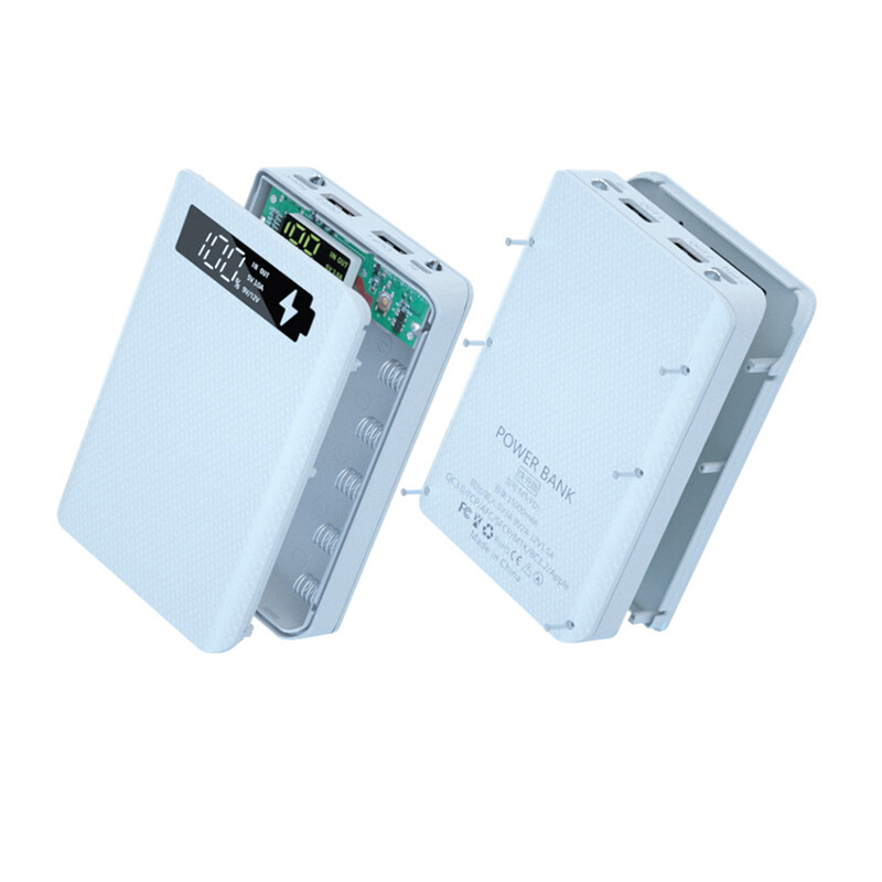 5*18650 akumuliatoriaus maitinimo bloko dėklas Greito įkrovimo USB tipo C „pasidaryk pats“ korpusas, nuimamas nešiojamas dizaino plokščia galvutė