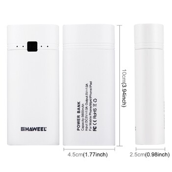 HAWEEL DIY 2x 18650 Battery (Δεν Περιλαμβάνεται) 5600mAh Power Bank Shell Box με έξοδο USB & ένδειξη