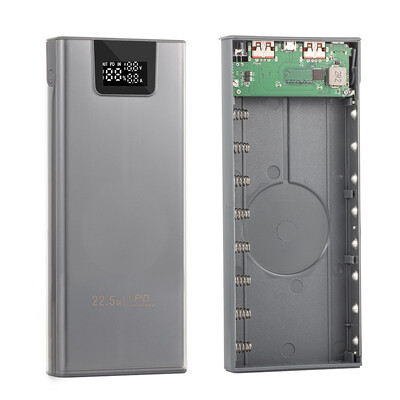 8x18650 22,5 W kućište za baterije s brzim punjenjem, odvojivo mobilno napajanje, bez lemljenja, školjke prijenosnih vanjskih kutija