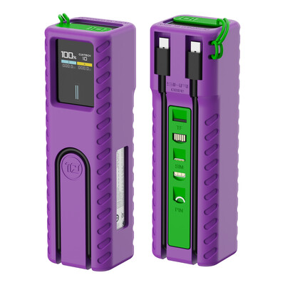 Silikonska torbica za CUKTECH No.10 Power Bank Brzi punjač Anti-Lost Sim Card Eject Pin Needle Torbica za pohranu USB C kabela Organizator